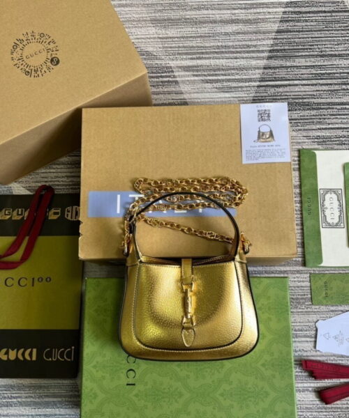 1:1 Replica Gucci Jackie 1961 Lizard Mini Bag Gold For Women, Women's Bags 7.5in/19cm GG ‎