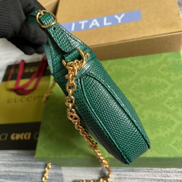1:1 Replica Gucci Jackie 1961 Lizard Mini Bag Green For Women, Women's Bags 7.5in/19cm GG ‎