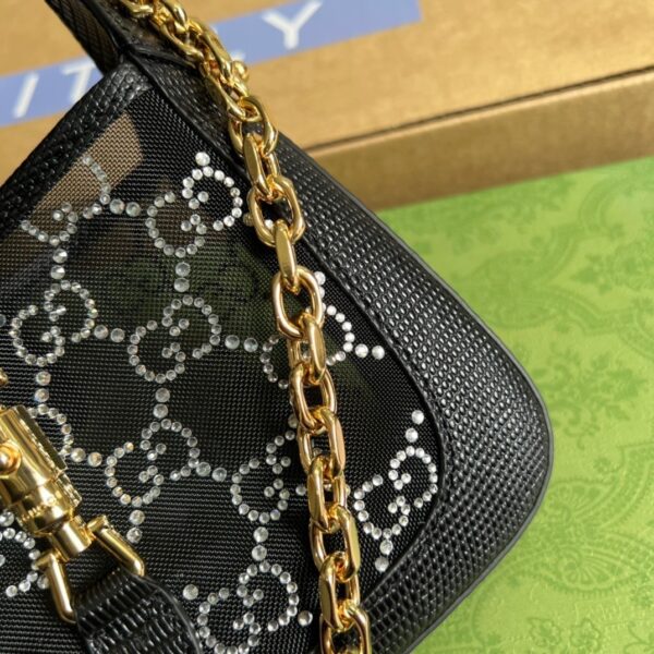 1:1 Replica Gucci Jackie 1961 Mini Shoulder Bag Black For Women, Women's Bags 7.5in/19cm GG