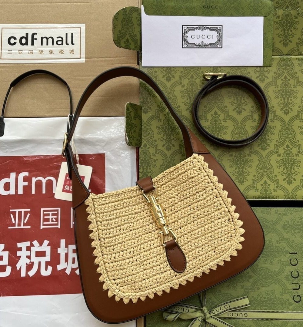 1:1 Replica Gucci Jackie 1961 Small Bag Beige And Brown For Women, Women's Bags 10.8in/27.5cm GG‎ ‎‎