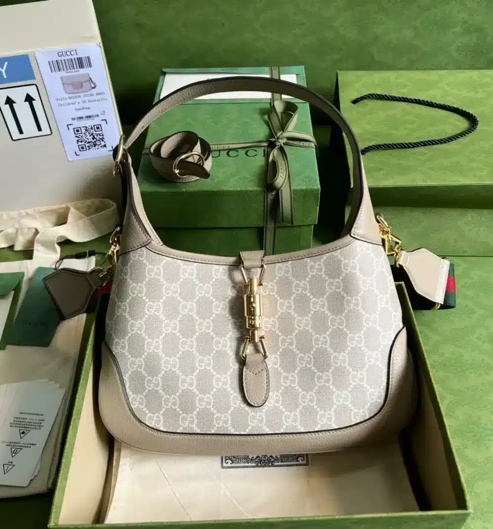 1:1 Replica Gucci Jackie 1961 Small GG Shoulder Bag Beige For Women, Women's Bags 11in/28cm GG ‎678843 UULAG 9682