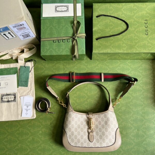 1:1 Replica Gucci Jackie 1961 Small GG Shoulder Bag Beige For Women, Women's Bags 11in/28cm GG ‎678843 UULAG 9682