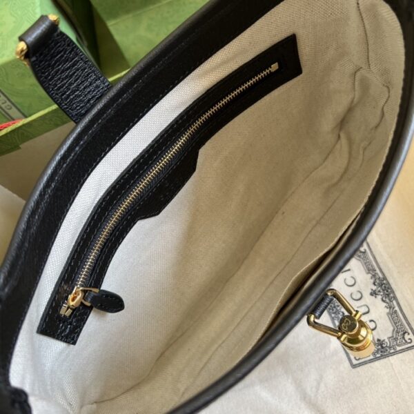 1:1 Replica Gucci Jackie 1961 Small Shoulder Bag Black And Ivory GG Denim Jacquard For Women 11in/28cm 678843 UN3AG 1294