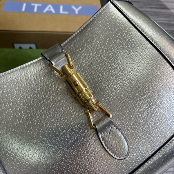 1:1 Replica Gucci Jackie 1961 Small Shoulder Bag Silver For Women, Women's Bags 10.8in/28cm GG