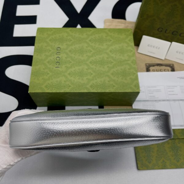 1:1 Replica Gucci Jackie 1961 Small Shoulder Bag Silver For Women, Women's Bags 10.8in/28cm GG