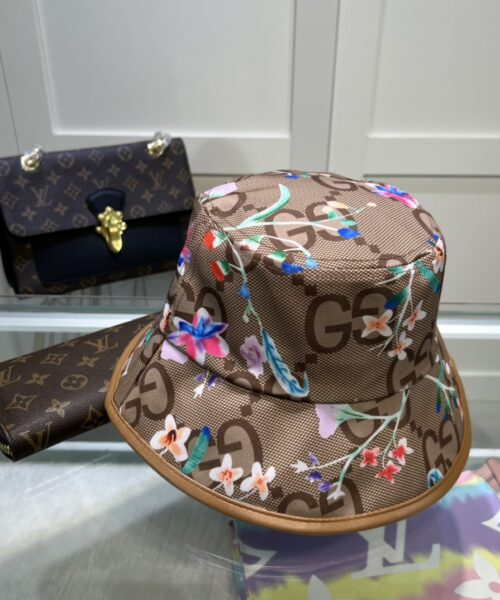Gucci Jumbo GG Fedora Hat With Floral Embroidery Beige GG Hat ‎701842 3HAJM 2584