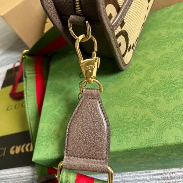 1:1 Replica Gucci Jumbo GG Mini Bag Camel And Ebony Jumbo GG Canvas For Women  8.9in/22.5cm GG 696075 UKMDG 2570