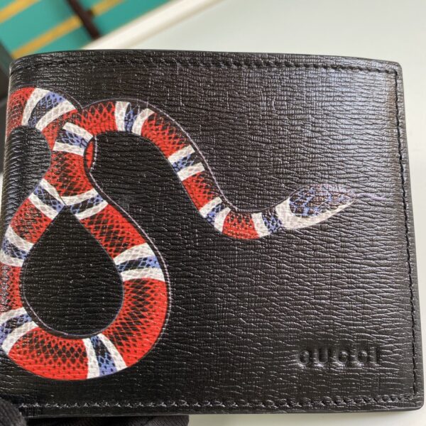 1:1 Replica Gucci Kingsnake Print GG Supreme Wallet For Men, Men's Wallet 11cm/4.5in GG ‎451268 K551N 1058