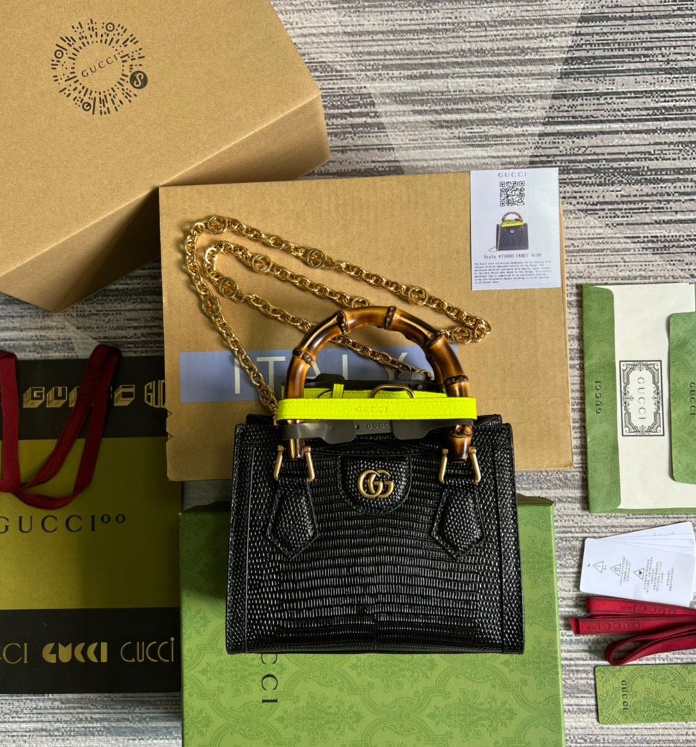 1:1 Replica Gucci Lizard Mini Tote Bag Green For Women, Women's Bags 7.9in/20cm GG
