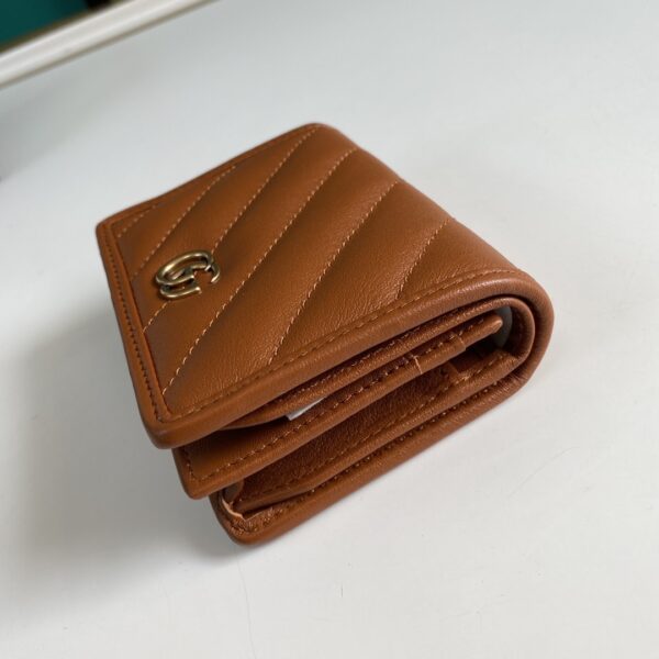 1:1 Replica Gucci Marmont Card Case Wallet Brown Women’s Wallet 11cm/4.3in GG 466492