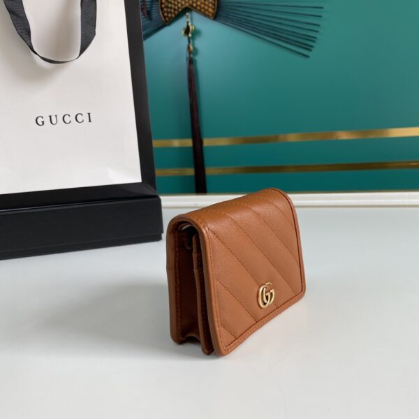 1:1 Replica Gucci Marmont Card Case Wallet Brown Women’s Wallet 11cm/4.3in GG 466492