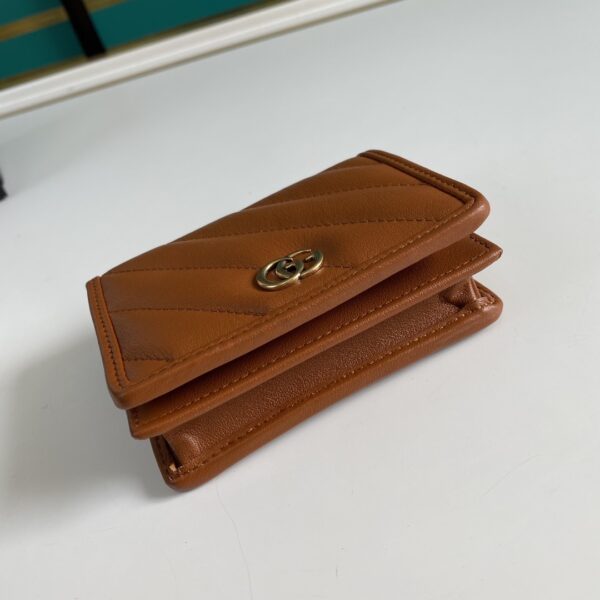 1:1 Replica Gucci Marmont Card Case Wallet Brown Women’s Wallet 11cm/4.3in GG 466492