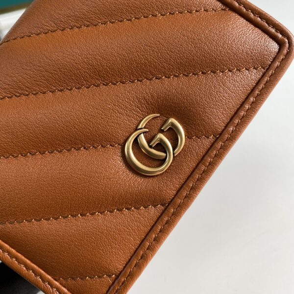 1:1 Replica Gucci Marmont Card Case Wallet Brown Women’s Wallet 11cm/4.3in GG 466492