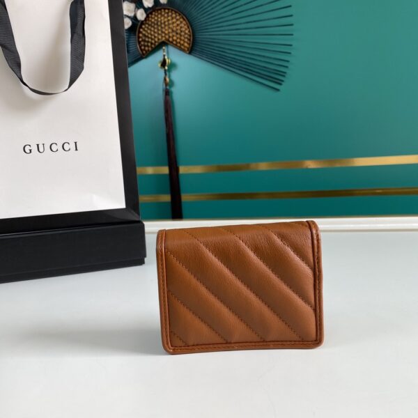 1:1 Replica Gucci Marmont Card Case Wallet Brown Women’s Wallet 11cm/4.3in GG 466492