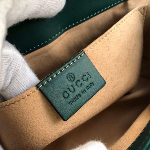 1:1 Replica Gucci Marmont Matelassé Mini Bag Green Matelassé Chevron For Women 8.5in/22cm GG 446744