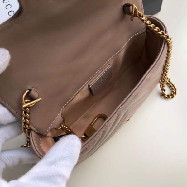 1:1 Replica Gucci Marmont Matelassé Super Mini Bag Beige Matelassé Chevron For Women 6.2in/16.5cm GG