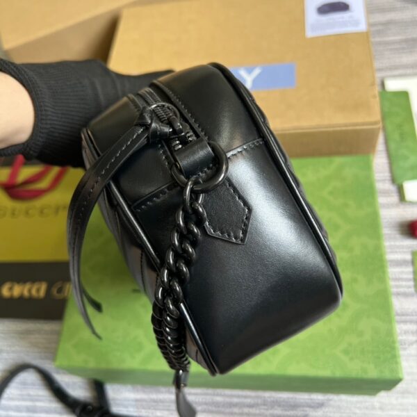 1:1 Replica Gucci Marmont Matelasse Shoulder Bag Black For Women, Women's Bags 9.5in/24cm GG