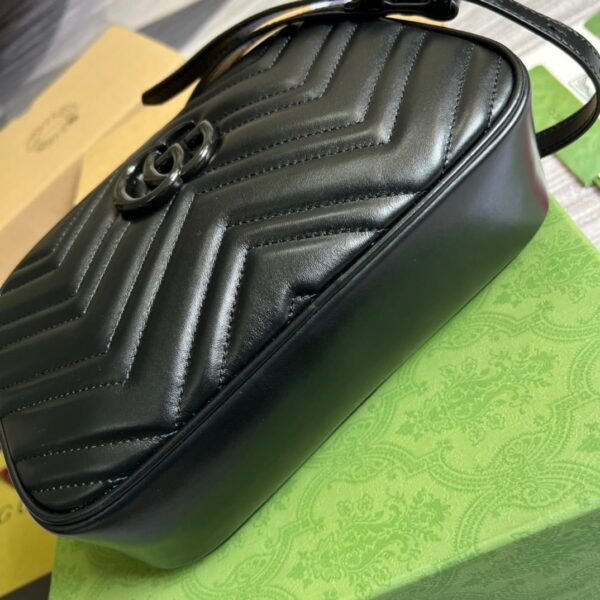 1:1 Replica Gucci Marmont Matelasse Shoulder Bag Black For Women, Women's Bags 9.5in/24cm GG