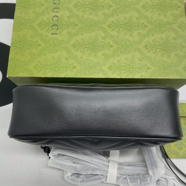 1:1 Replica Gucci Marmont Matelasse Shoulder Bag Black For Women, Women's Bags 9.5in/24cm GG