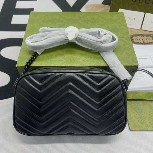 1:1 Replica Gucci Marmont Matelasse Shoulder Bag Black For Women, Women's Bags 9.5in/24cm GG