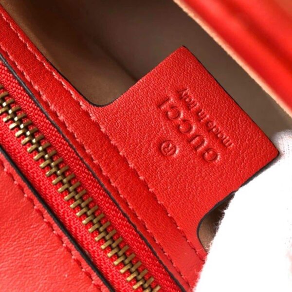 1:1 Replica Gucci Marmont Small Matelassé Shoulder Bag Hibiscus Red Matelassé Chevron For Women 10in/26cm  GG 443497 DTDIT 6433