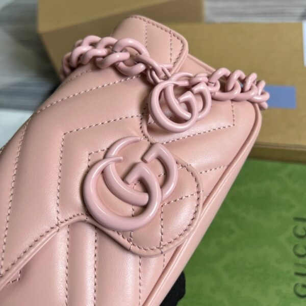 1:1 Replica Gucci Marmont Super Mini Bag Pink For Women, Women's Bags 6.2in/17cm GG