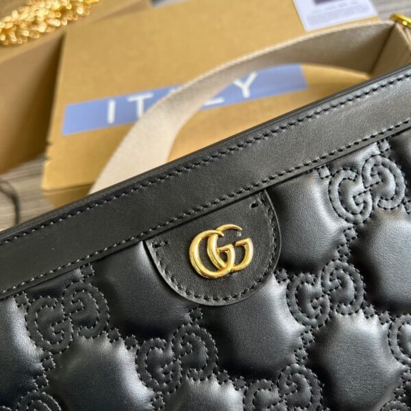 1:1 Replica Gucci Matelasse Shoulder Bag Black For Women, Women's Bags 10.2in/26cm GG