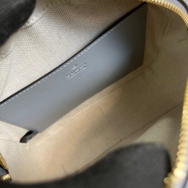 1:1 Replica Gucci Matelasse Shoulder Bag Grey For Women, Women's Bags 8.5in/22cm GG 702234 UM8HG 1563