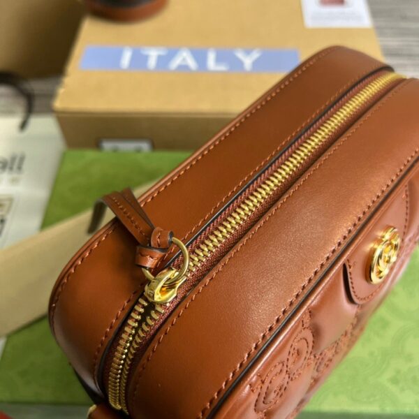 1:1 Replica Gucci Matelasse Shoulder Bag Red For Women, Women's Bags 8.5in/22cm GG 702234 UM8HG 2595