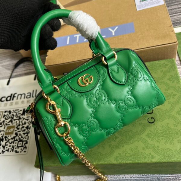 1:1 Replica Gucci Matelasse Top Handle Bag Green For Women, Women's Bags 7.5in/19cm GG 702251 UM8HG 3389