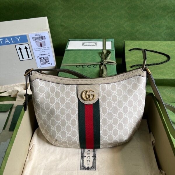 1:1 Replica Gucci Ophidia GG Small Shoulder Bag Beige For Women, Women's Bags 11.8in/30cm GG 598125 UULAT 9682
