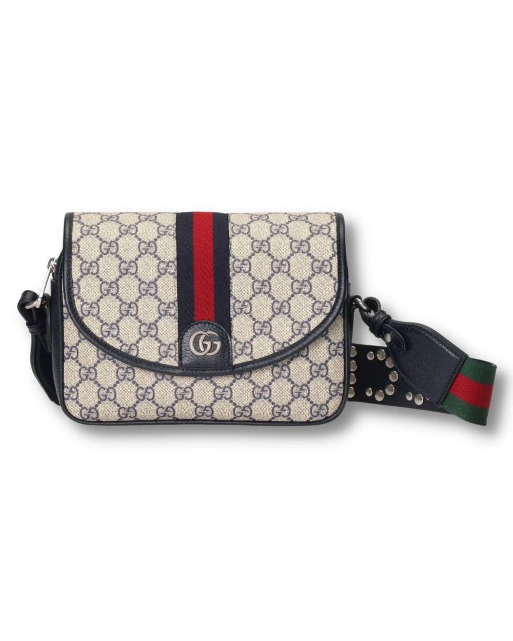 1:1 Replica Gucci Ophidia GG Small Shoulder Bag Dark Blue/Beige For Women, Women's Bags 9.1in/23cm GG