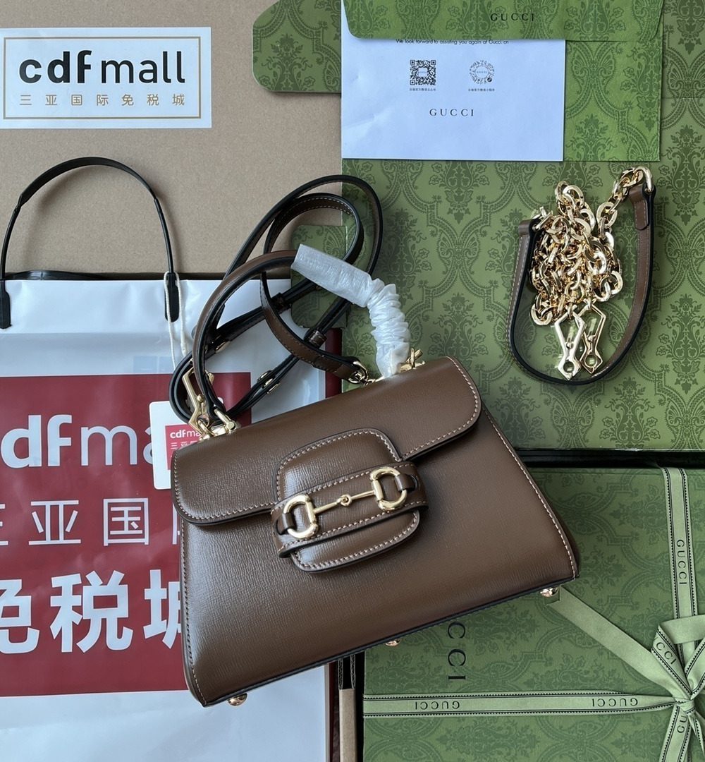 1:1 Replica Gucci Ophidia Gucci Horsebit 1955 Mini Bag Brown For Women, Women's Bags 8.6in/22cm GG 703848 AAA7G 2361