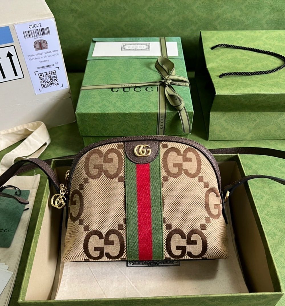 1:1 Replica Gucci Ophidia Jumbo GG Small Shoulder Bag Brown For Women, Women's Bags 9.3in/24cm GG 499621 UKMIG 2570