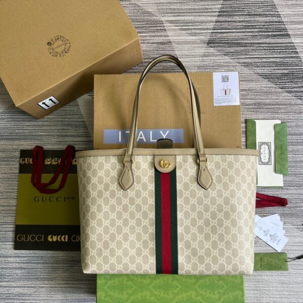 1:1 Replica Gucci Ophidia Medium GG Tote Beige For Women, Women's Bags 15in/38cm GG ‎631685 UULAG 9682