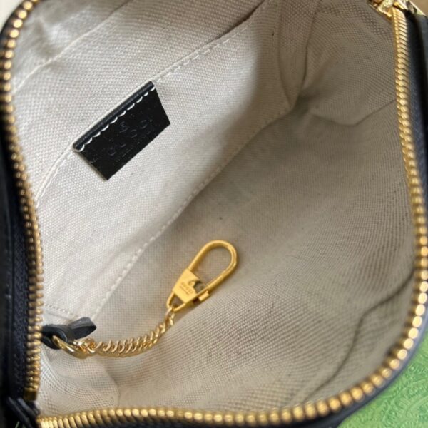 1:1 Replica Gucci Ophidia Mini GG Bag Black And Ivory GG Denim Jacquard For Women  7in/17.5cm GG 517350 UN3BG 1274