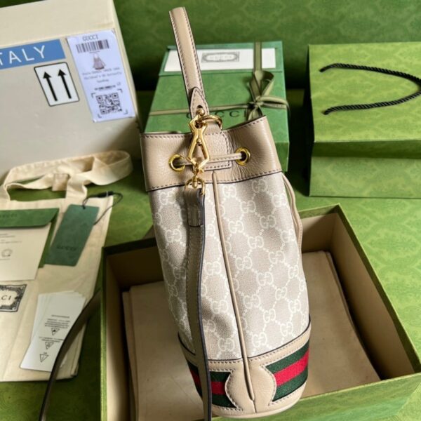1:1 Replica Gucci Ophidia Small GG Bucket Bag White For Women, Women's Bags 10in/25cm GG ‎