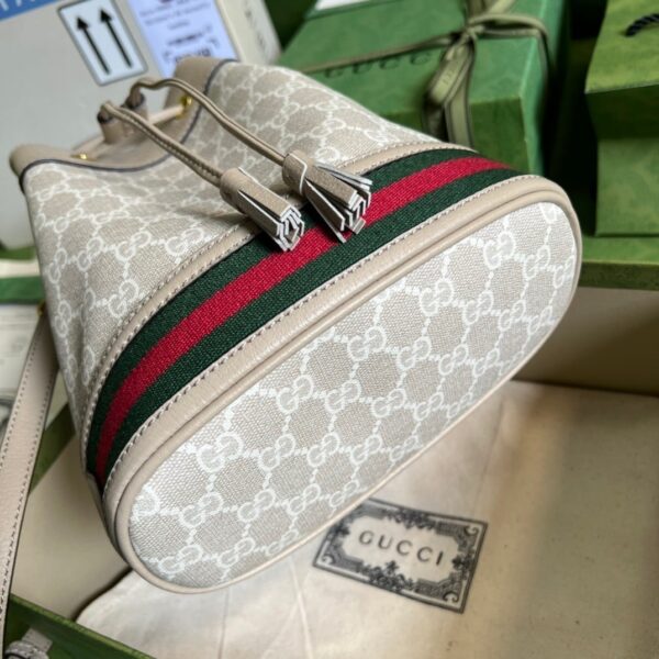 1:1 Replica Gucci Ophidia Small GG Bucket Bag White For Women, Women's Bags 10in/25cm GG ‎