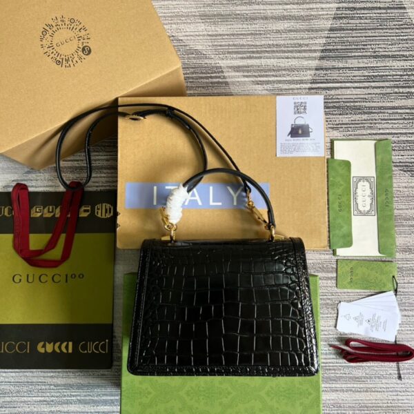 1:1 Replica Gucci Ophidia Small GG Top Handle Bag Balck For Women, Women's Bags 9.8in/25cm GG