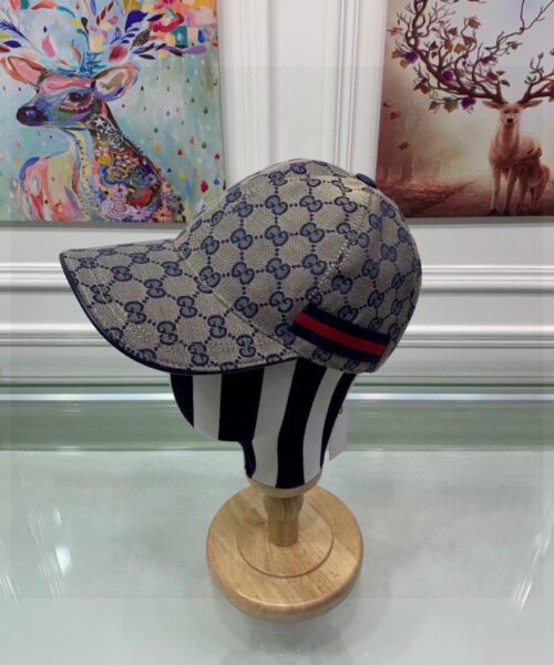 Gucci Original GG Canvas Baseball Hat With Web Beige/Blue GG Hat