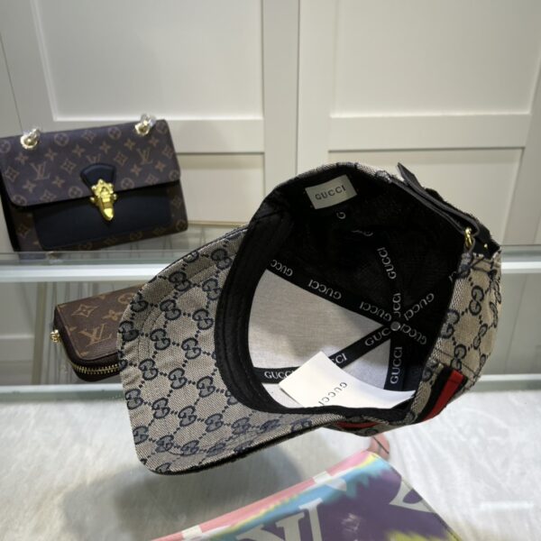 Gucci Original GG Canvas Baseball Hat With Web Grey GG Hat