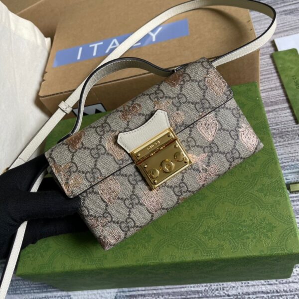 1:1 Replica Gucci Padlock Mini Bag Beige For Women, Women's Bags 7in/18cm GG