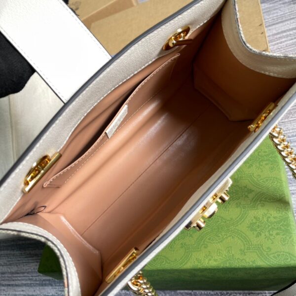 1:1 Replica Gucci Padlock Small Gucci Strawberry Shoulder Bag Beige For Women, Women's Bags 10in/26cm GG