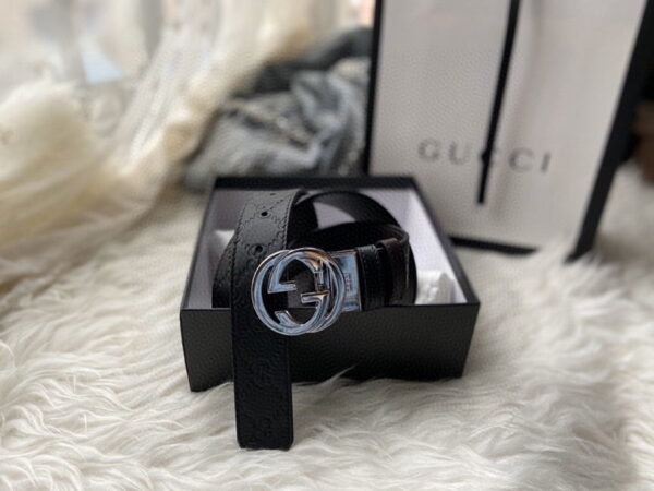 1:1 Replica Gucci Reversible Gucci Signature Belt Black GG, Women Belt ‎473030 CWCWN 1070