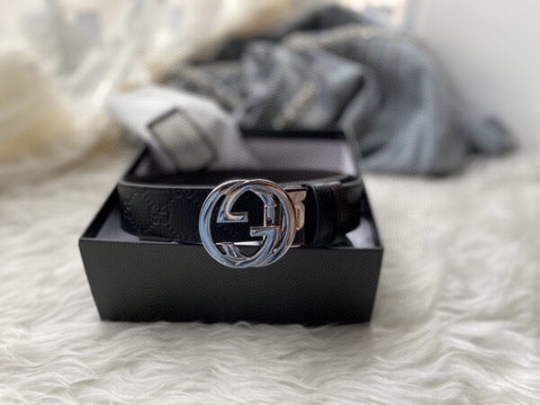 1:1 Replica Gucci Reversible Gucci Signature Belt Black GG, Women Belt ‎473030 CWCWN 1070