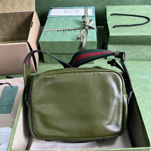 1:1 Replica Gucci Shoulder Tonal Double G Bag Green Khaki/Black For Men 23.3cm/9.2in 725696 AABDH 3353