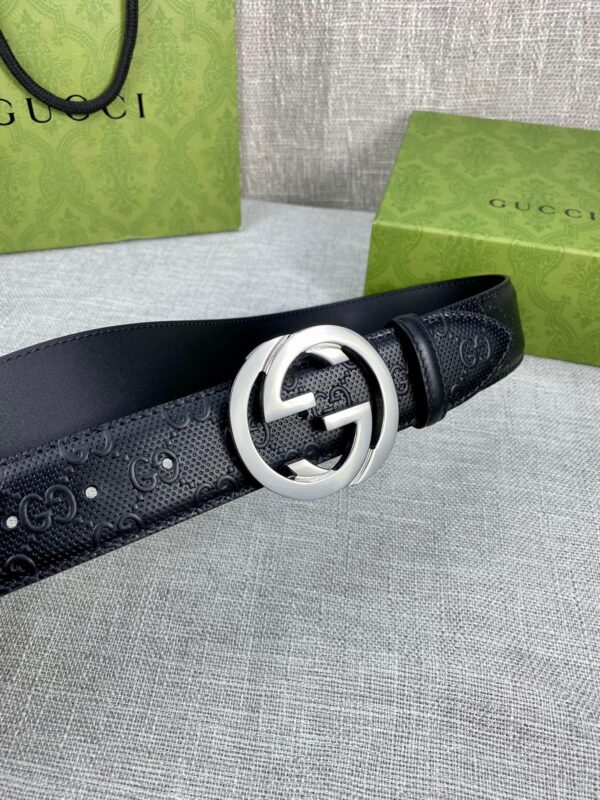 1:1 Replica Gucci Signature Belt Black GG, Women Belt ‎411924 CWC1N 1000