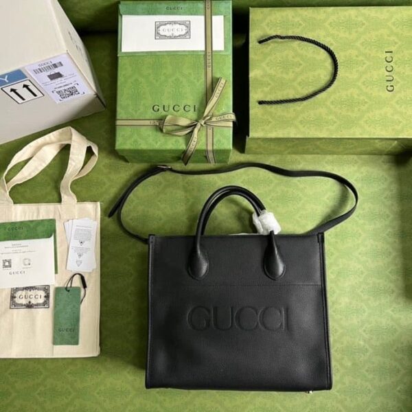 1:1 Replica Gucci Small tote With Gucci Logo Black For Women 12.4in/31.5cm GG 674822 0E8IG 1000