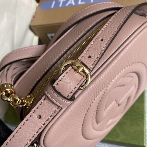 1:1 Replica Gucci Soho Small Disco Bag Dust Pink For Women, Women's Bags, Shoulder And Crossbody Bags 8in/21cm GG 308364