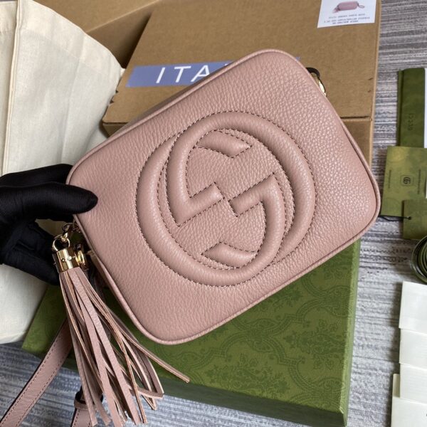 1:1 Replica Gucci Soho Small Disco Bag Dust Pink For Women, Women's Bags, Shoulder And Crossbody Bags 8in/21cm GG 308364